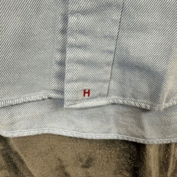 Hathaway Sport Imperial Twill Combed Cotton Soft Button Front Shirt Blue XXL - Picture 2 of 8